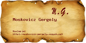 Moskovicz Gergely névjegykártya